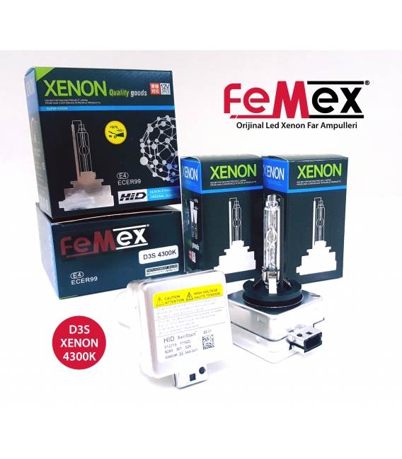 FEMEX XenStart HID D3S XENON OTO AMPUL 6000K SET (2 ADET) 4400Lumen