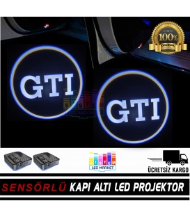 Volkswagen GTI Mesafe Sensörlü  Fotoselli Pilli Yapıştırmalı Kapı Altı Led Logo