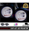 SEAT Mesafe Sensörlü  Fotoselli Pilli Yapıştırmalı Kapı Altı Led Logo