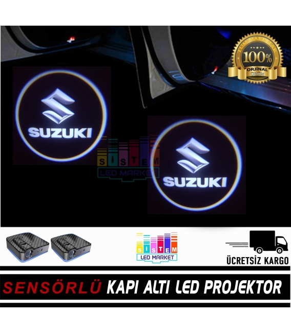 Suzuki Mesafe Sensörlü  Fotoselli Pilli Yapıştırmalı Kapı Altı Led Logo