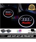 Audi Araçlar İçin Mesafe Sensörlü  Fotoselli Pilli Yapıştırmalı Kapı Altı Led Logo