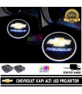 Chevrolet Araçlar İçin Mesafe Sensörlü  Fotoselli Pilli Yapıştırmalı Kapı Altı Led Logo