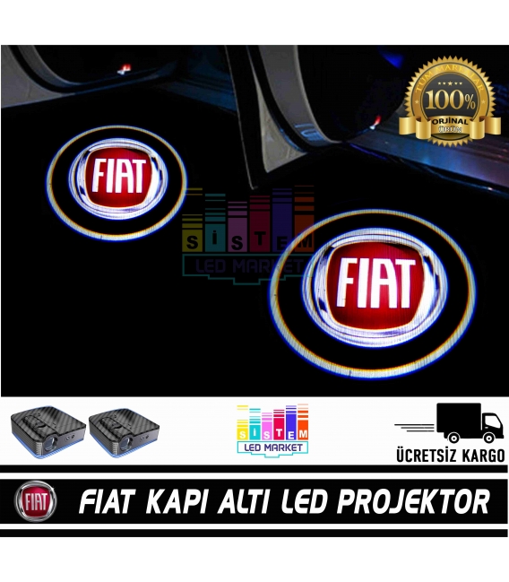 Fiat Araçlar İçin Pilli Yapıştırmalı Kapı Altı Led Logo