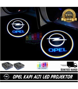 Opel Araçlar İçin Mesafe Sensörlü  Fotoselli Pilli Yapıştırmalı Kapı Altı Led Logo