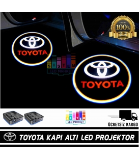 Toyota Araçlar İçin Mesafe Sensörlü  Fotoselli Pilli Yapıştırmalı Kapı Altı Led Logo