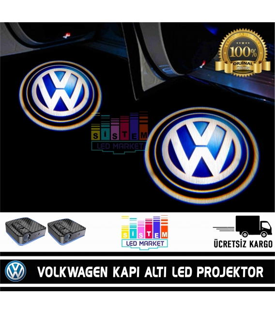Volkswagen Araçlar İçin Pilli Yapıştırmalı Kapı Altı Led Logo