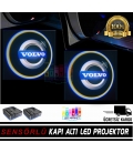 Volvo Araçlar İçin Mesafe Sensörlü  Fotoselli Pilli Yapıştırmalı Kapı Altı Led Logo