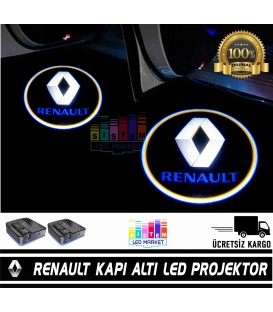 Renault Araçlar İçin Mesafe Sensörlü  Fotoselli Pilli Yapıştırmalı Kapı Altı Led Logo