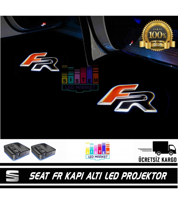 Seat FR  Araçlar İçin Mesafe Sensörlü  Fotoselli Pilli Yapıştırmalı Kapı Altı Led Logo