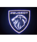 Yeni Peugeot Araçlar İçin Mesafe Sensörlü  Fotoselli Pilli Yapıştırmalı Kapı Altı Led Logo