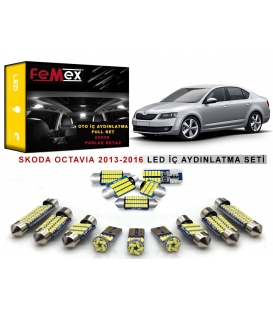 Skoda Octavia 2013-2016 LED İç Aydınlatma Ampul Seti FEMEX Parlak Beyaz