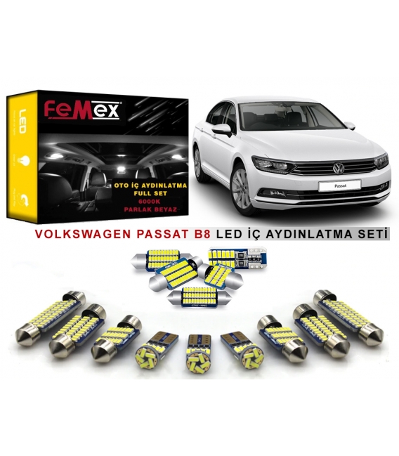 Volkswagen Passat B8 LED İç Aydınlatma Ampul Seti FEMEX Parlak Beyaz