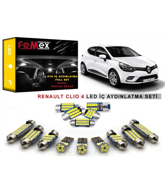 Renault Clio 4 LED İç Aydınlatma Ampul Seti FEMEX Parlak Beyaz