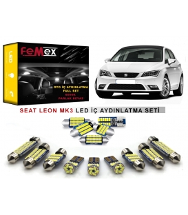Seat Leon MK3 LED İç Aydınlatma Ampul Seti FEMEX Parlak Beyaz