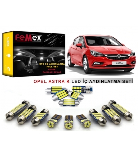 Opel Astra K LED İç Aydınlatma Ampul Seti FEMEX Parlak Beyaz