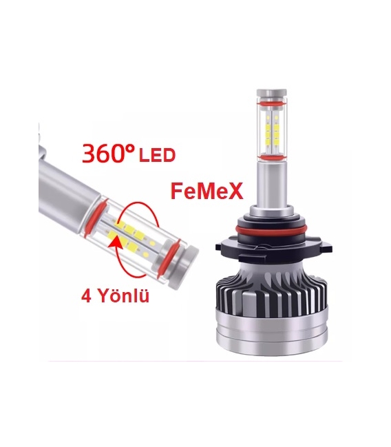FEMEX 360* Csp Superior 4 Yönlü Cipset H7 Led Xenon Led Headlight