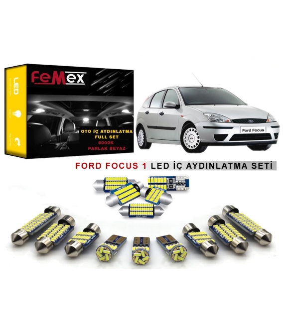 Ford Focus 1 LED İç Aydınlatma Ampul Seti FEMEX Parlak Beyaz
