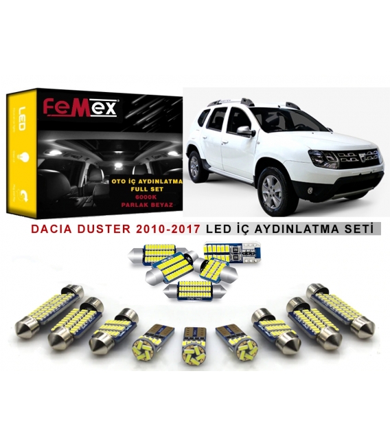 Dacia Duster 2010-2017 LED İç Aydınlatma Ampul Seti FEMEX Parlak Beyaz