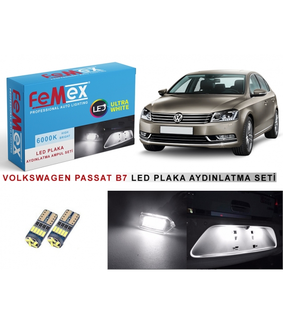 VW PASSAT B7 LED PLAKA AYDINLATMA AMPUL SETİ FEMEX PARLAK BEYAZ