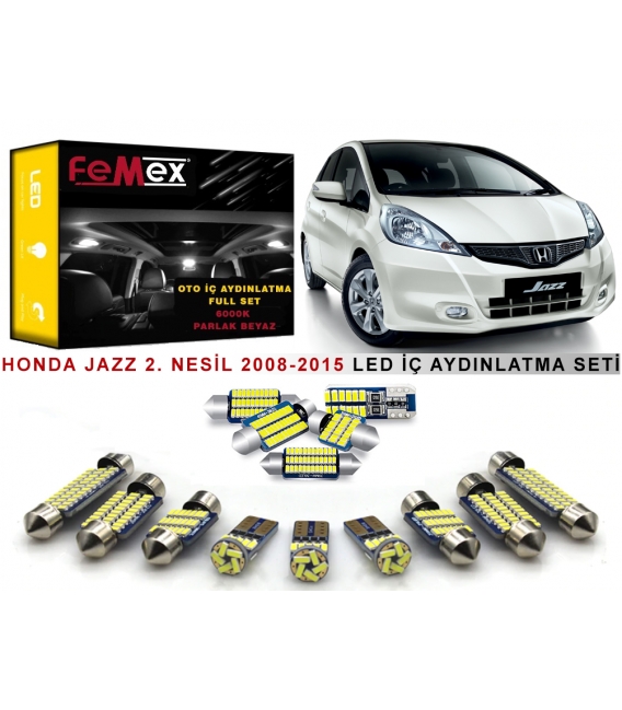 Honda Jazz 2008-2015 2. Nesil LED İç Aydınlatma Ampul Seti FEMEX Parlak Beyaz