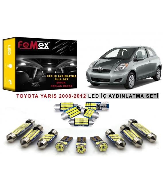 Toyota Yaris 2008-2012 LED İç Aydınlatma Ampul Seti FEMEX Parlak Beyaz