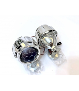 Femex Bi-Xenon Mavi Renk Bal Petek Desenli Far İçi Mercek 2,5 Inc Far Merceği Led Xenon Uyumlu