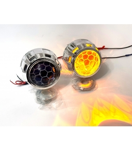Femex Bi-Xenon Turuncu Bal Petek Desenli Far İçi Mercek 2,5 Inc Far Merceği Led Xenon Uyumlu