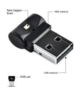 USB Disco Abiyans Led 7 Renkli Mini Led 8cm